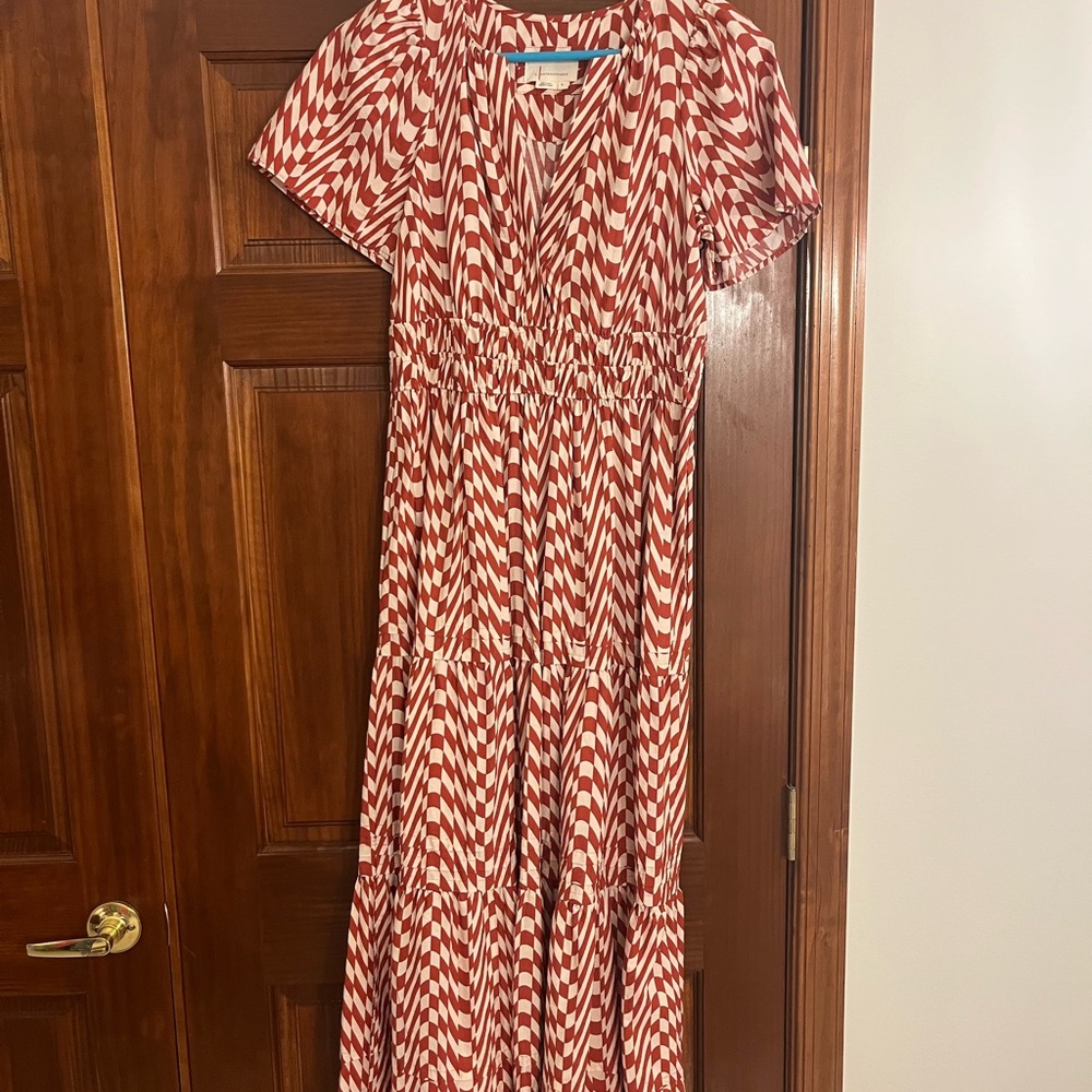 Anthropologie Somerset Maxi Dress - Dark Orang Patterned